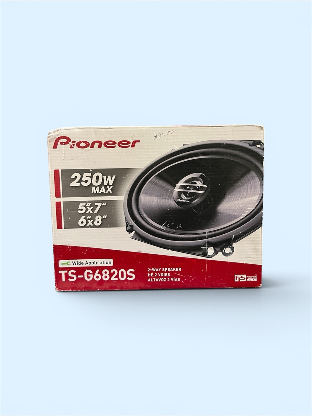 PIONEER TS-G6820S Black and Red Car Speaker Box